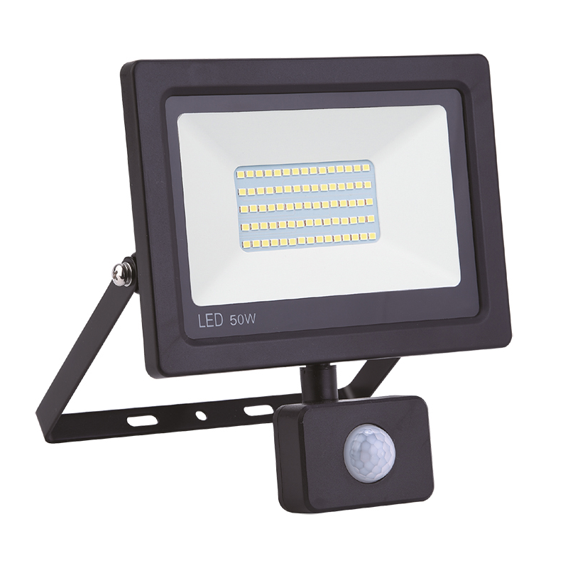 Projecteur LED Extra Plat Noir avec Détecteur 50W 4000LM - LUMITRACK