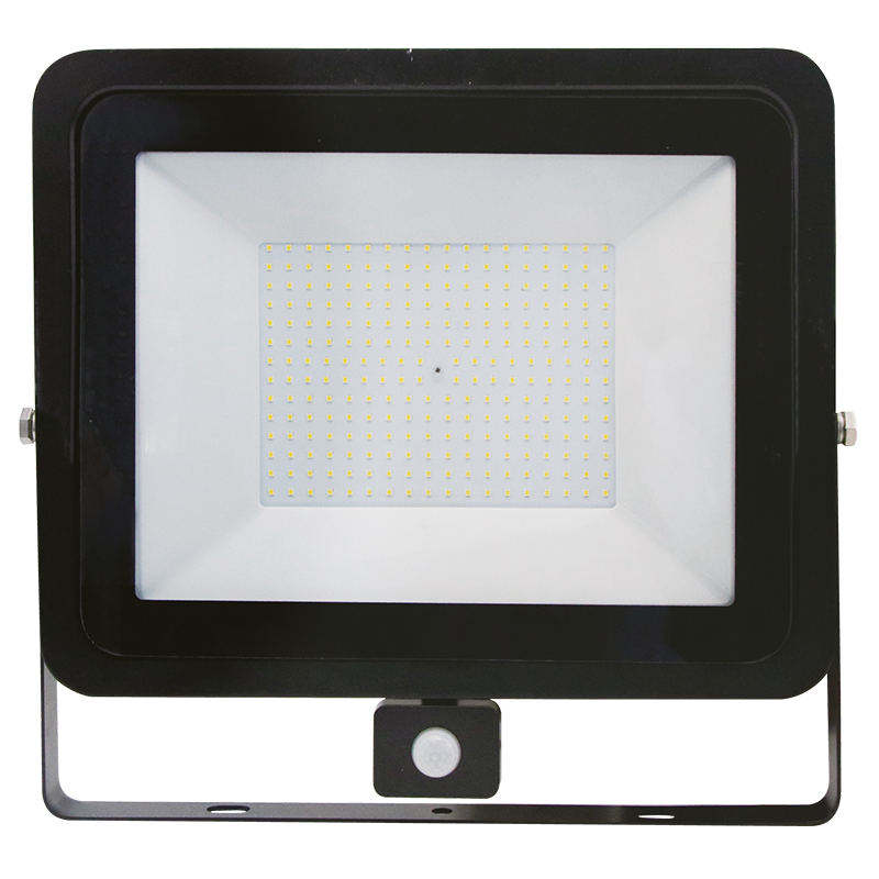 Projecteur LED extra plat NOIR avec détecteur 200W 16000LM – LUMITRACK