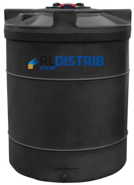 Cuve à Eau 3000 Litres Verticale Cylindrique Hors Sol - NOIR