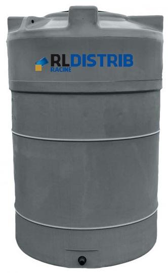 Cuve à Eau 2000 Litres Verticale Cylindrique Hors Sol - GRISE