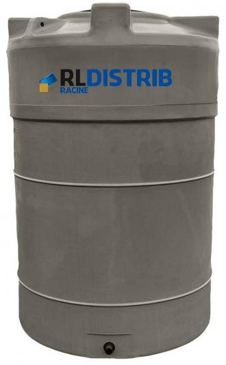 Cuve à Eau 2000 Litres Verticale Cylindrique Hors Sol - TAUPE