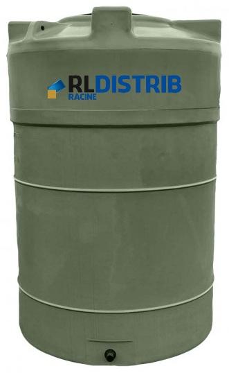 Cuve à Eau 2000 Litres Verticale Cylindrique Hors Sol - VERT