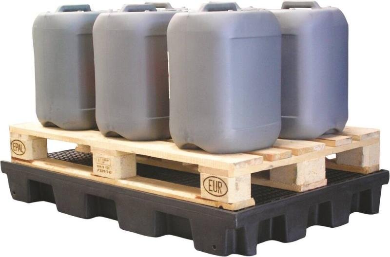 Bac de rétention 120L DRAKKAR avec caillebotis – Plateforme 1 palette