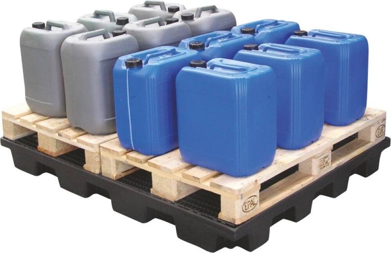 Bac de rétention 240L avec caillebotis – Plateforme PE pour 2 palettes