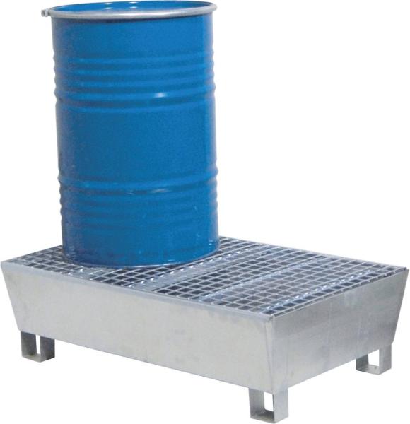 Bac de rétention 220L acier avec caillebotis pour 2 fûts – Drakkar