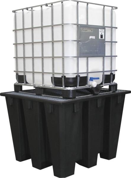 Bac de rétention 1100L PE avec caillebotis acier – 1 IBC | DRAKKAR