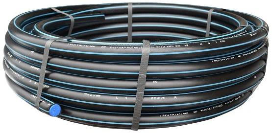 Tuyau PEHD bande bleue Ø32 PN16 en couronne 50 m