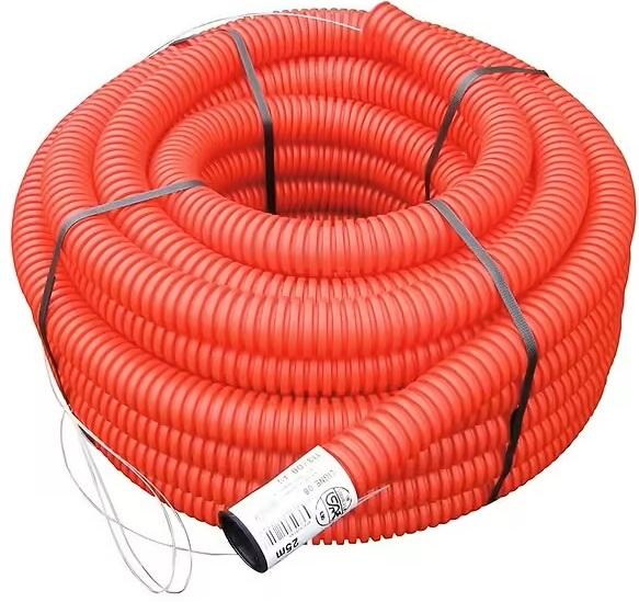 Gaine TPC rouge Ø50 mm couronne 15 m