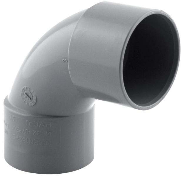 Coude PVC 87° Ø125 femelle évacuation performant