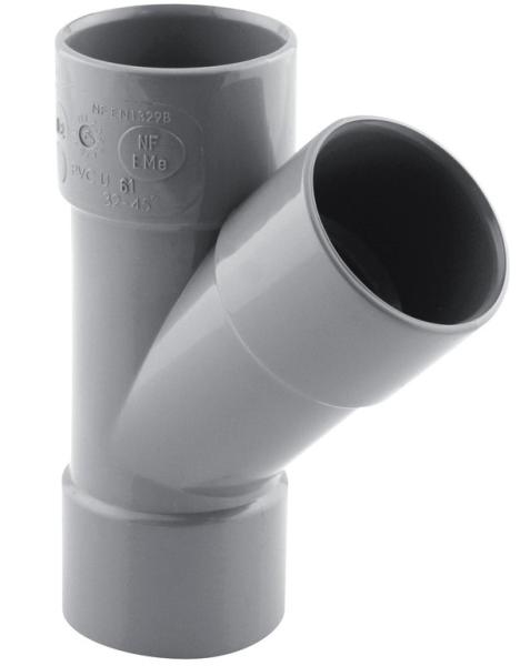 Culotte PVC 45° Ø80 femelle/femelle évacuation