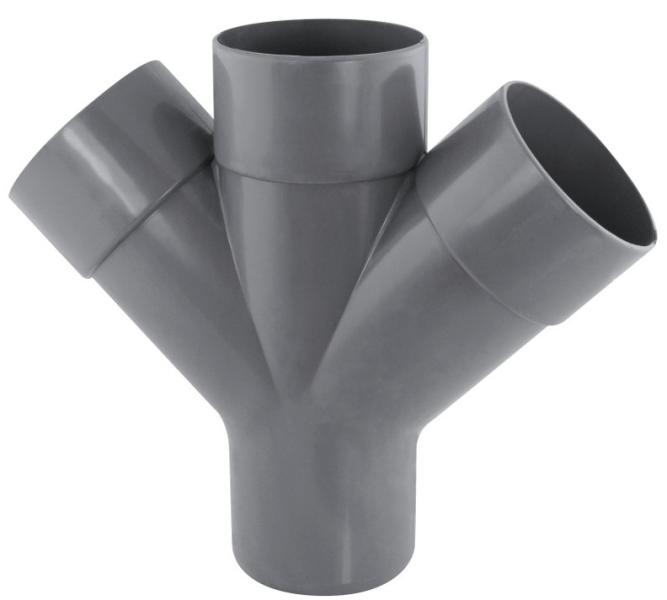 Culotte PVC double parallèle 45° MF Ø100 évacuation