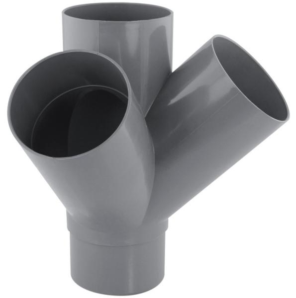 Culotte double équerre PVC Ø100 45° M/F