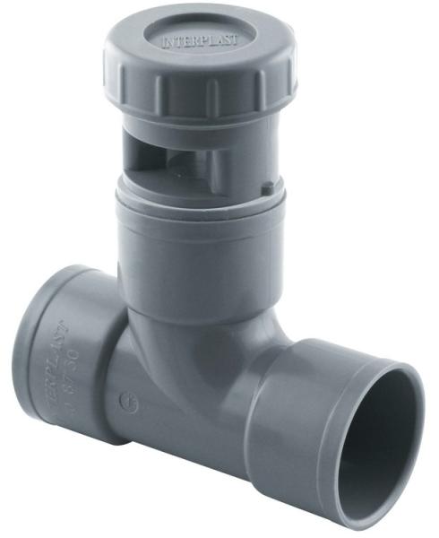 Té PVC évacuation anti-vide 87° FF Ø40