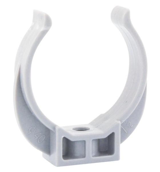 Collier lyre PVC Ø40 blanc fixation évacuation