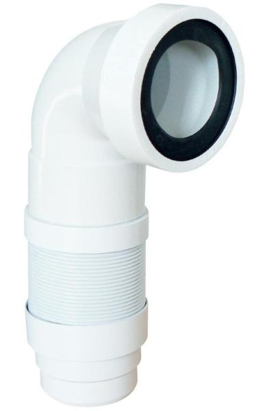 Pipe WC souple extensible coudée 190-390 mm