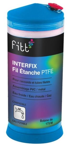 Fil étanche PTFE Interfix 175m raccords métal PVC