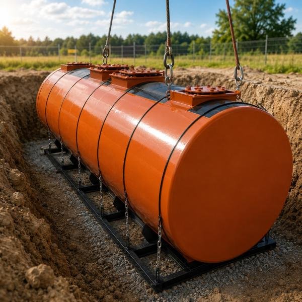 Cuve huiles usagées acier enterrée double paroi