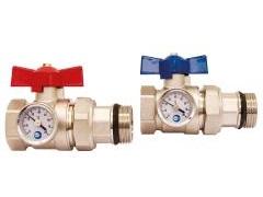 Lot 2 vannes droites thermomètre