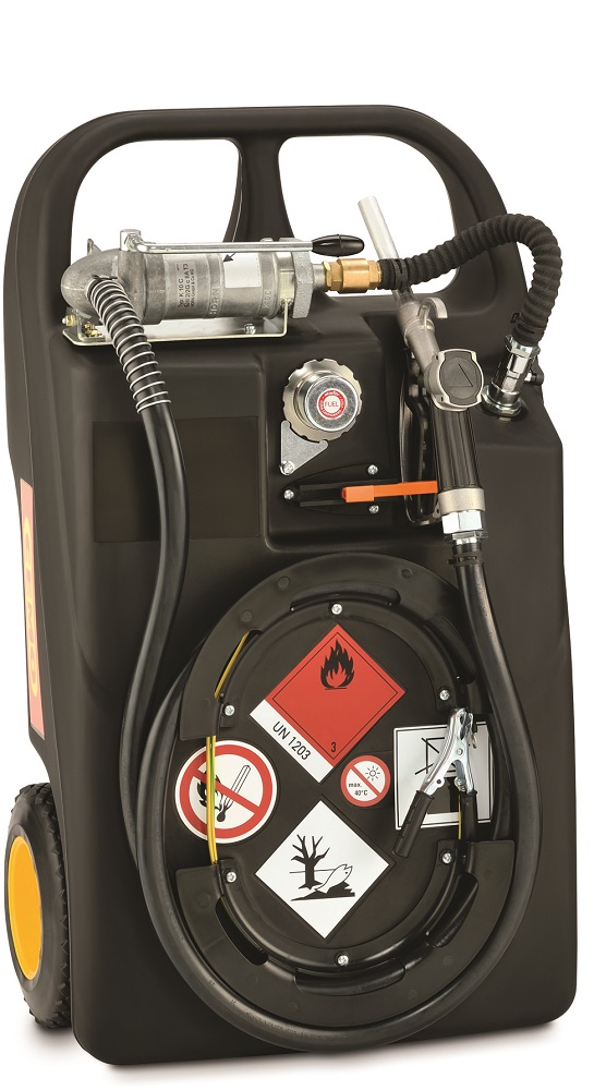 Cuve de transport 60L mobile essence et gasoil avec pompe manuelle