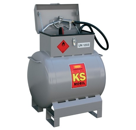 Cuve de transport essence 200 litres en acier avec pompe 12V