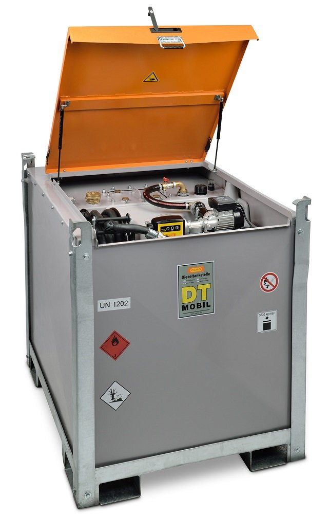 Cuve double paroi acier 980L gasoil avec pompe 230V