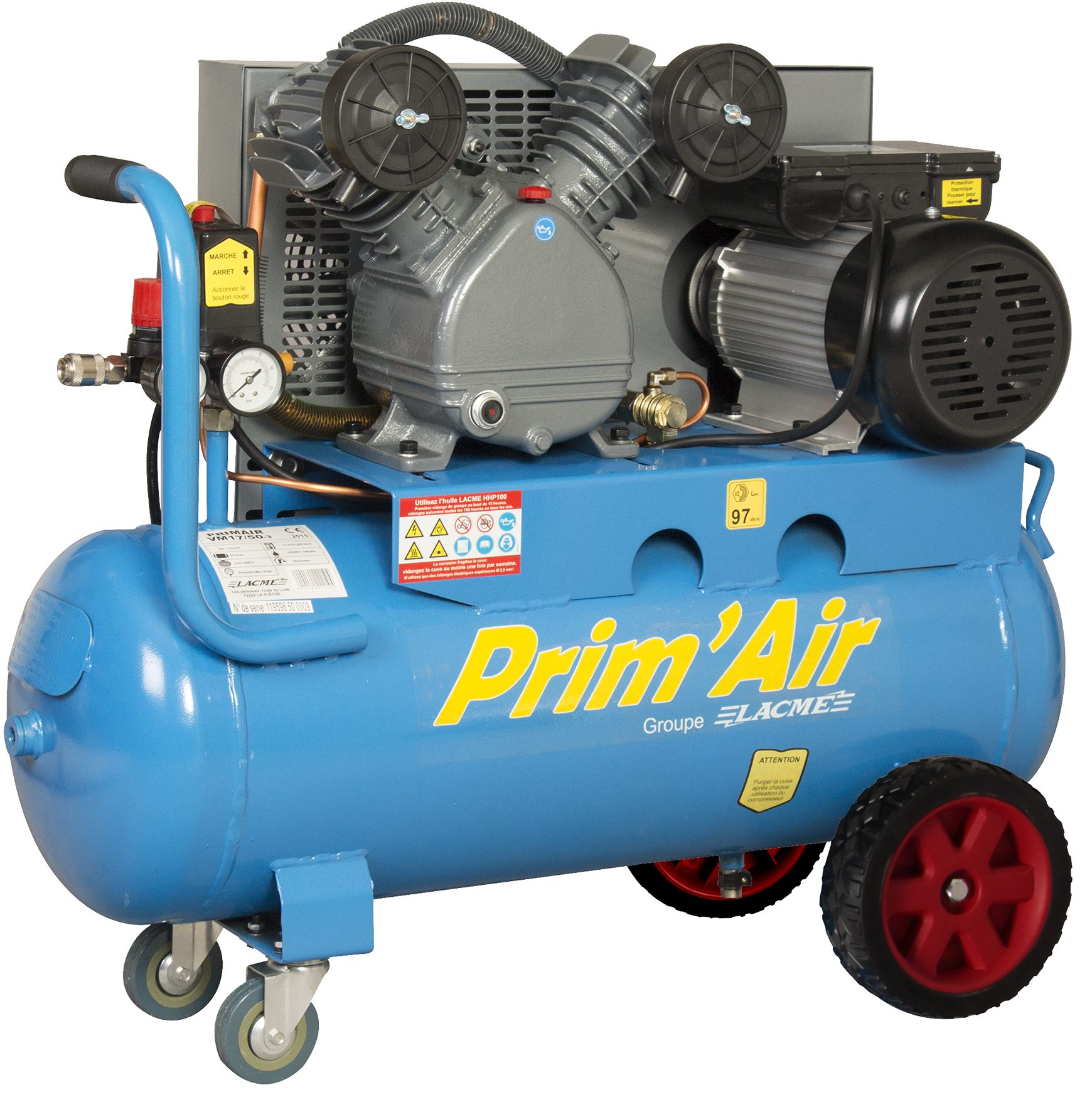 Compresseur d'air 50 litres Prim'Air au meilleur prix et la livraison est gratuite ! Le bon choix 