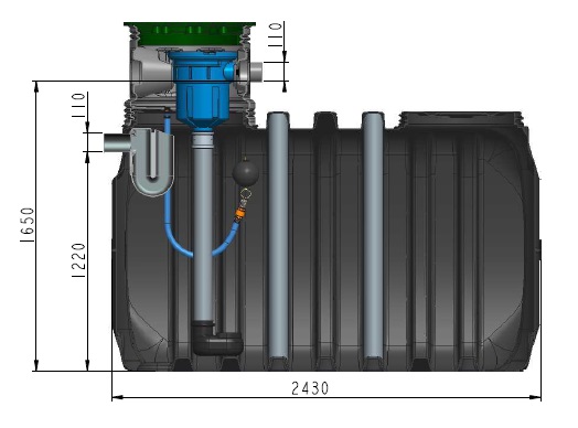 Cuve de récupération des eaux de pluie 5000 litres