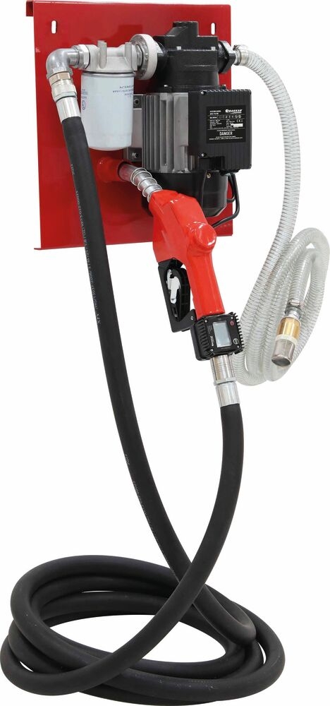 Pompe gasoil murale Drakkar 230V, 100 l/min, auto-amor&ccedil;ante, pistolet automatique et compteur digital. Livraison gratuite France.