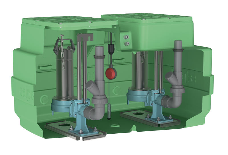 Poste de relevage Calpeda avec pompes sur pied d'assise 