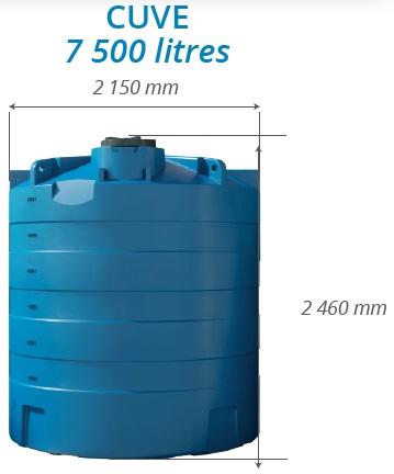 Cuve à eau 7500 litres au meilleur prix